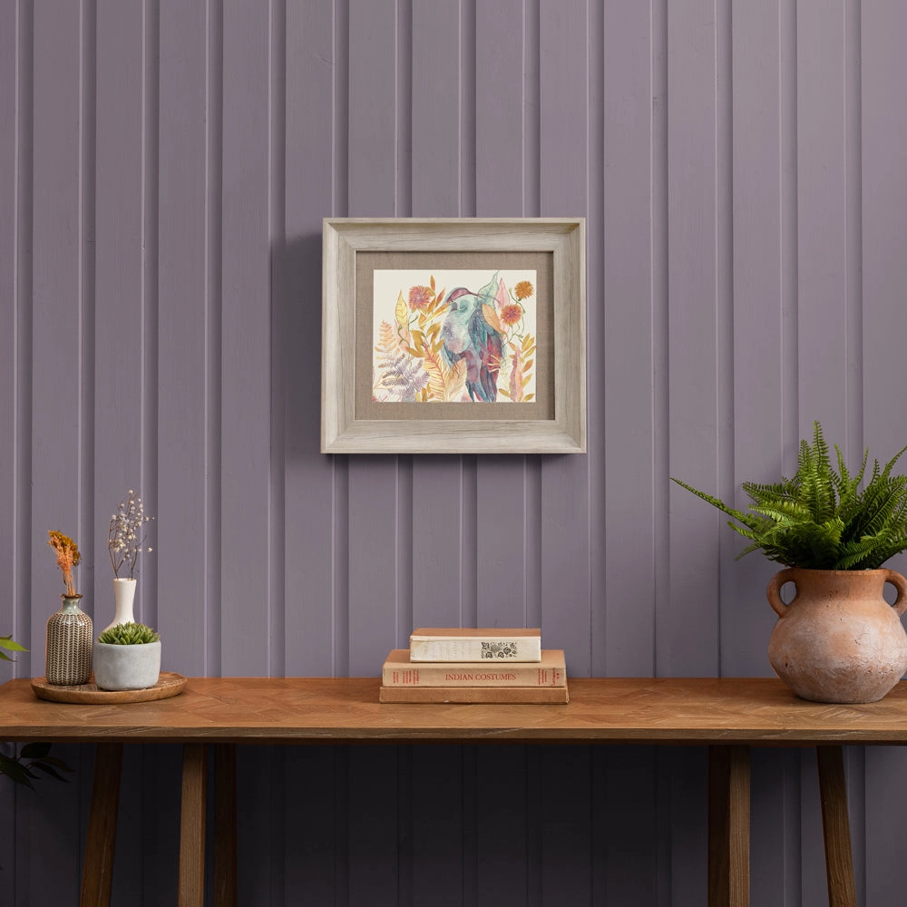 Heron Framed Print Birch/Linen