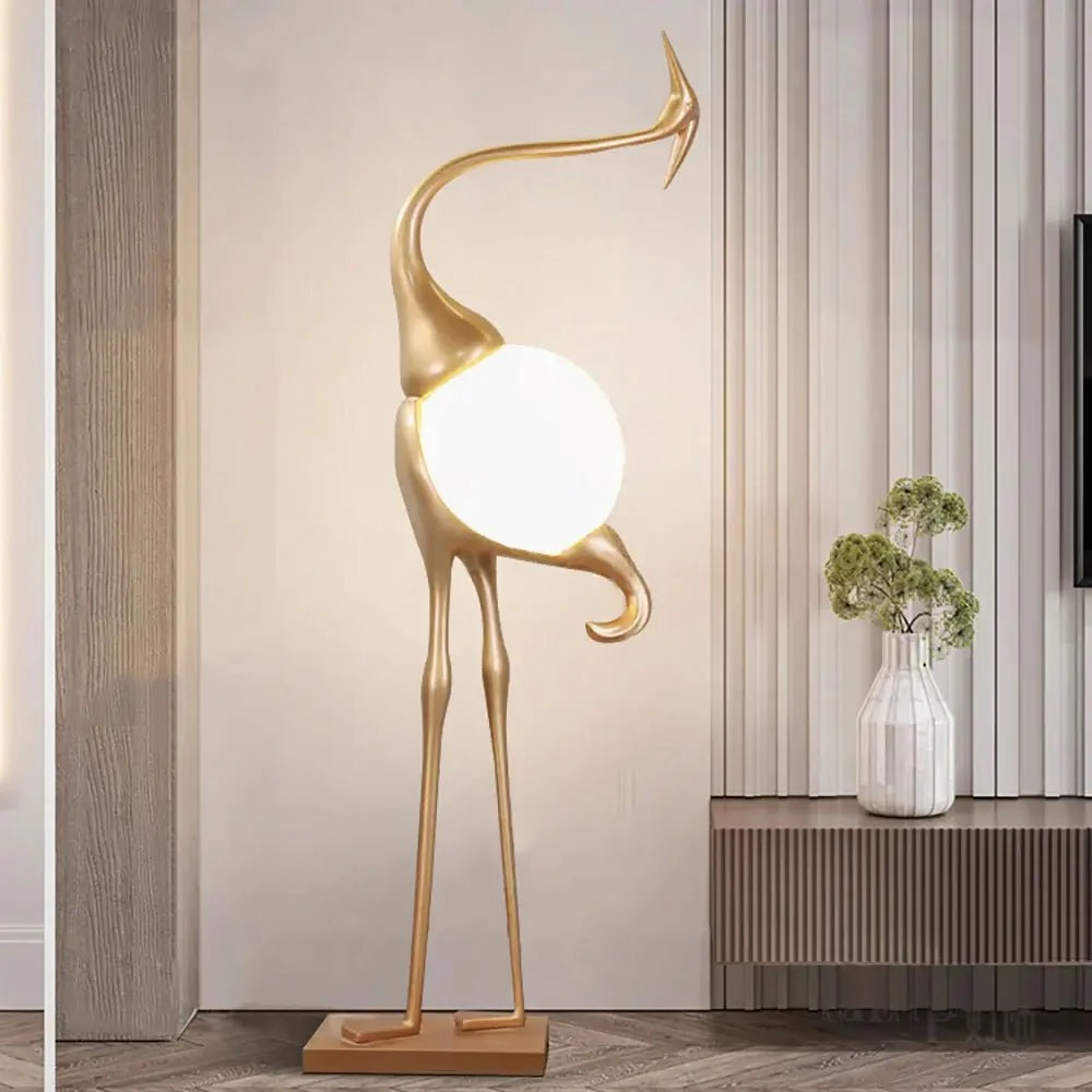 Heron Sculpture Floor Lamp