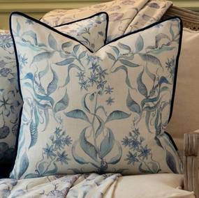 Hettie Printed Piped Cushion Bluebedding sets ,throw blankets 