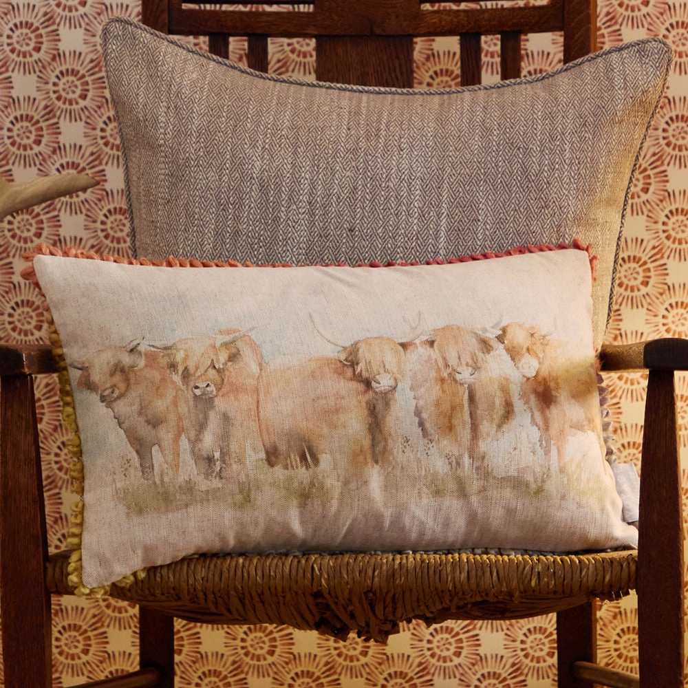 Highland Cattle Printed Cushion Naturalhome decor ,wall decor 