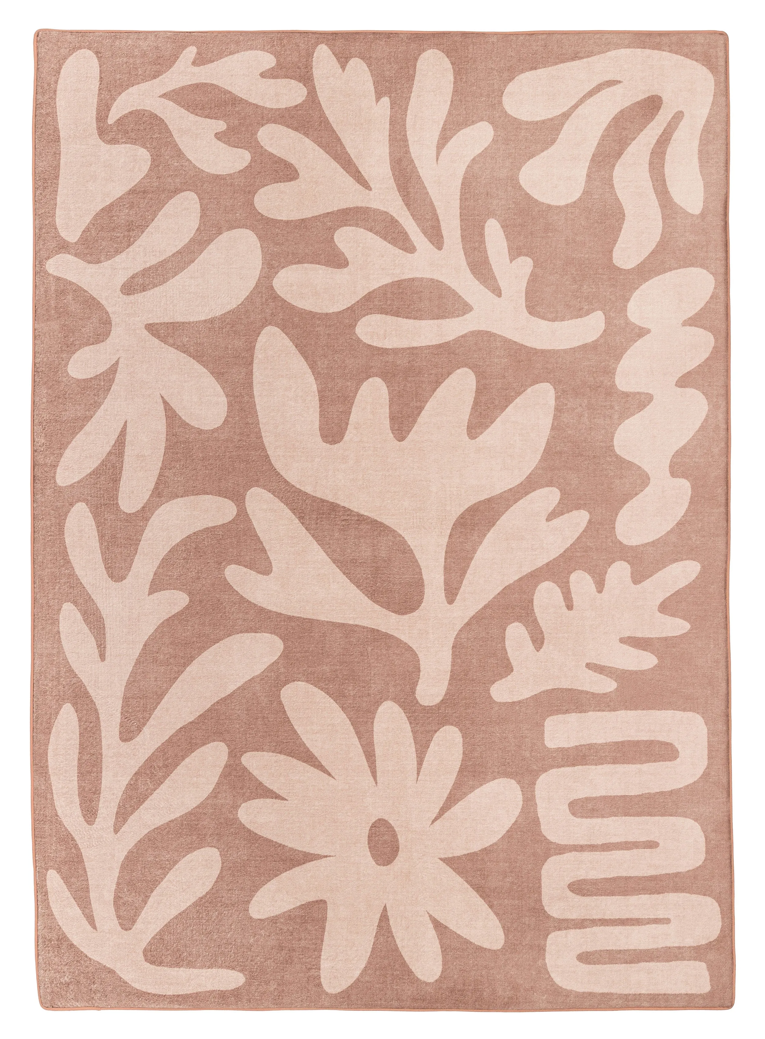 Hira Pink Beige Shapes Rollie Pollie Playmatmodern color block patchwork rug