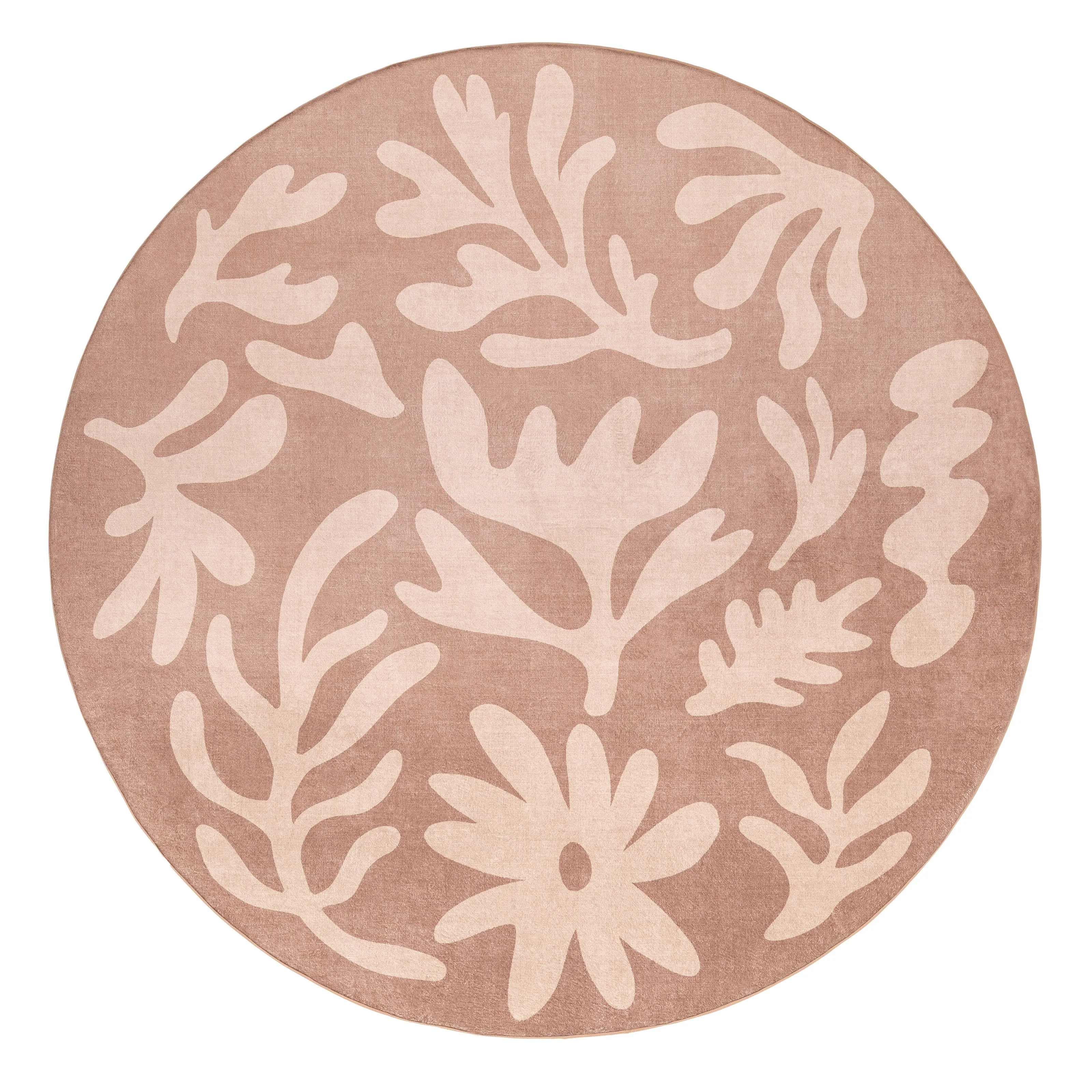Hira Pink Beige Shapes Rollie Pollie Round Playmatmodern color block patchwork rug