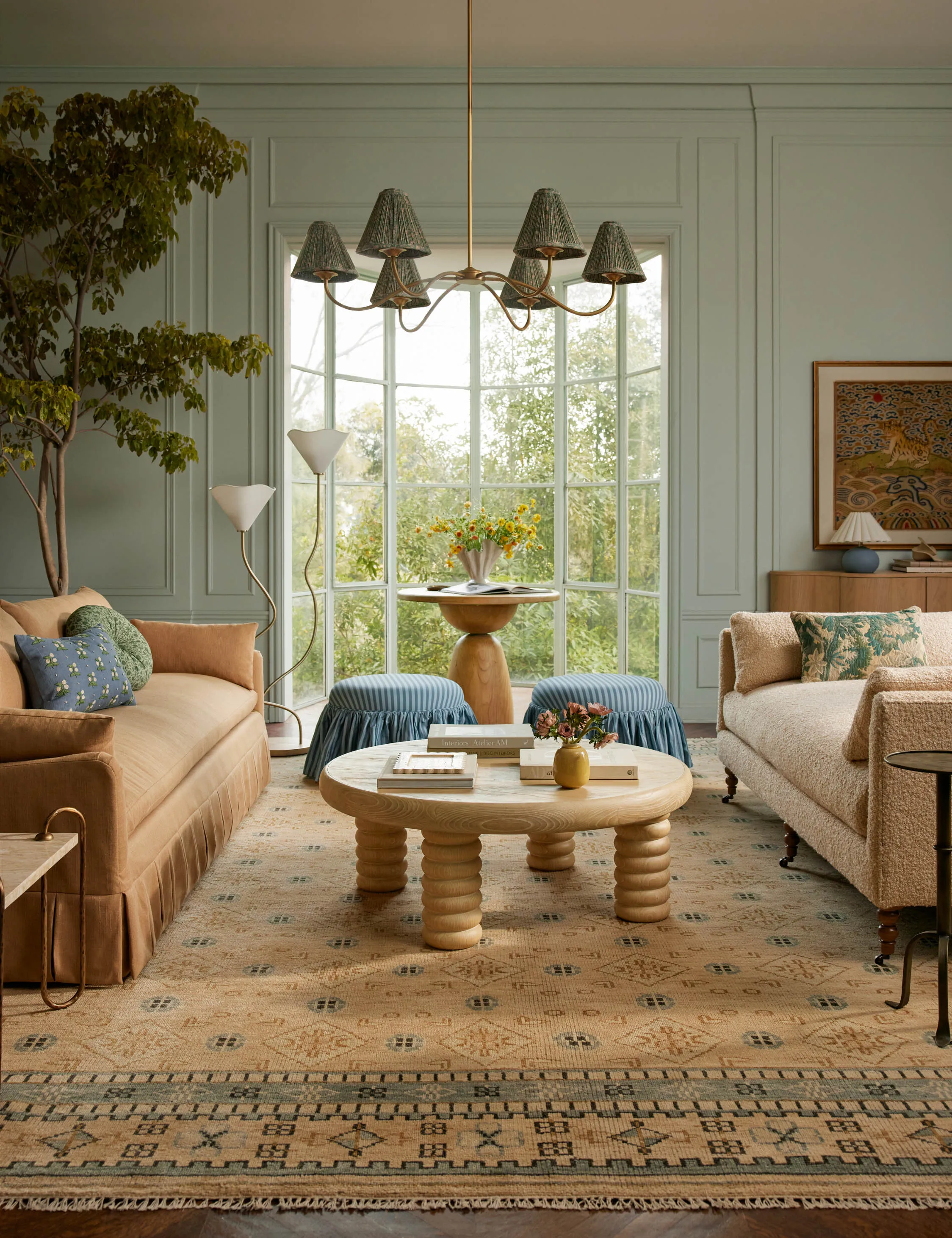 Hirsh Hand-Knotted Wool Rugmodern color block patchwork rug