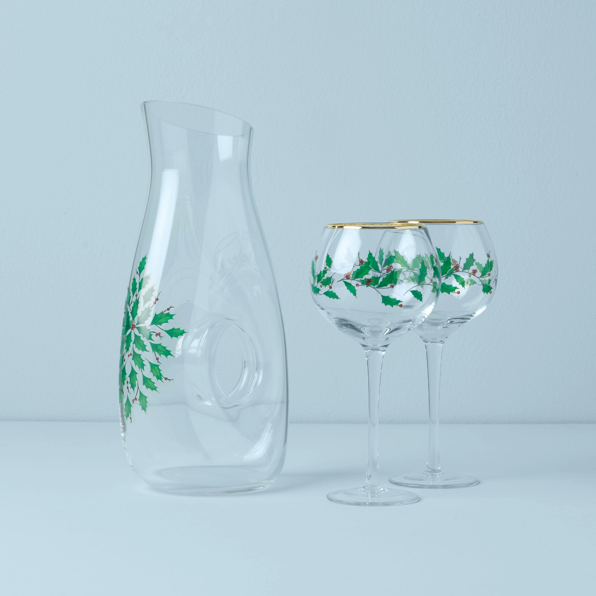 Holiday 3 pc Decanter & Wine Glasses Setglass cups ,personalized mugs 