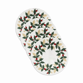 Holiday Embroidered Placemats - Set Of 4home decor ,wall decor 