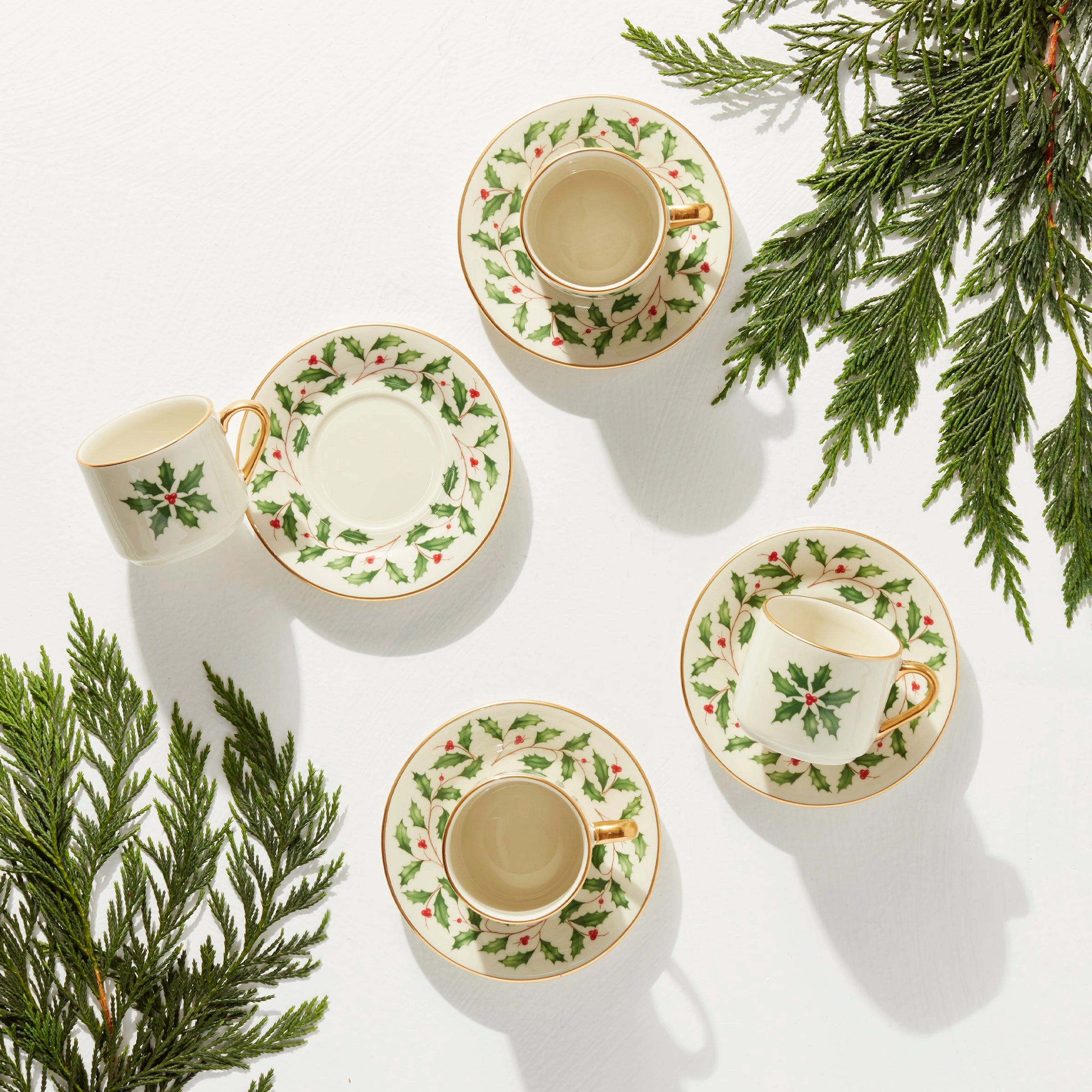 Holiday Espresso Cup & Saucer - Set of 4