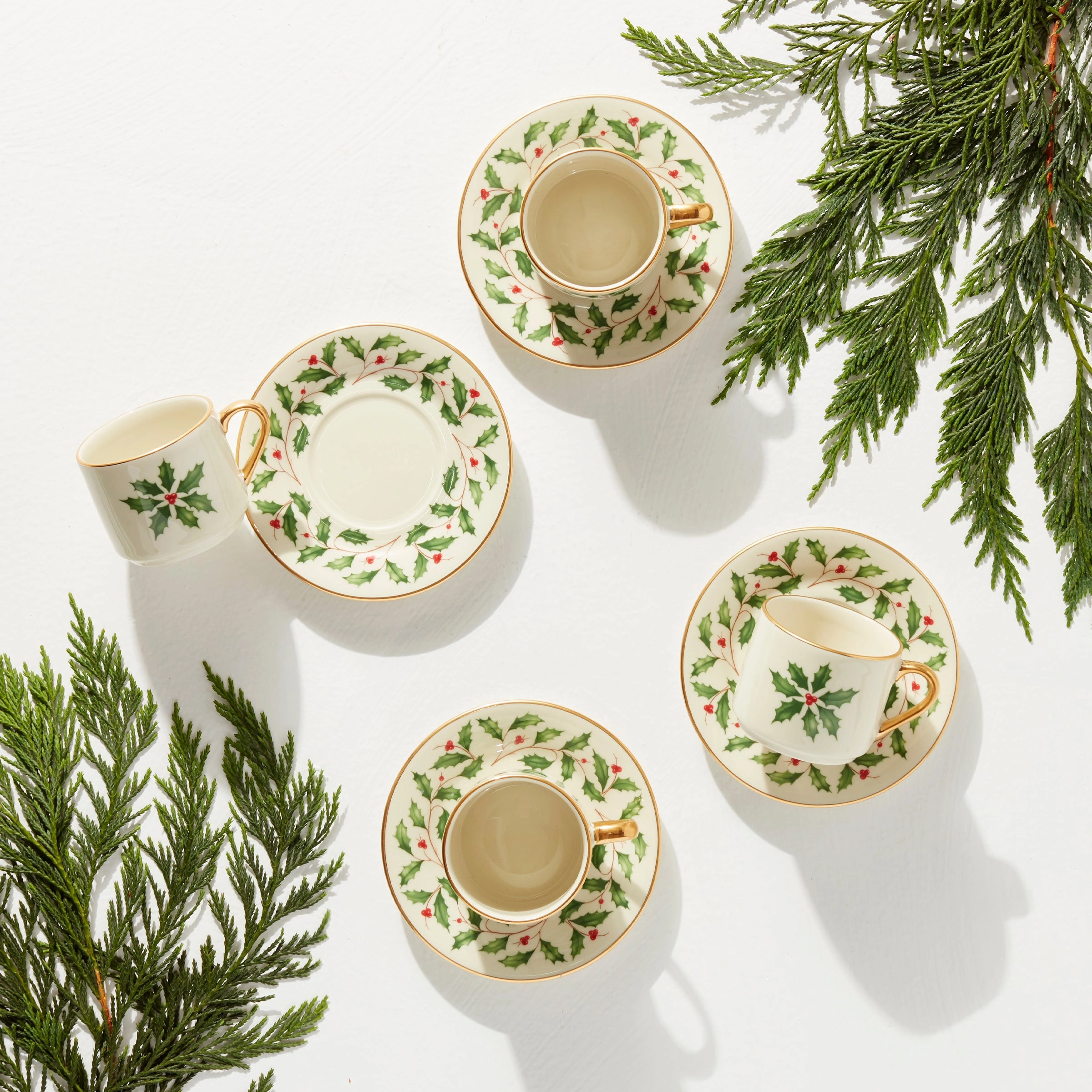Holiday Espresso Cup & Saucer - Set of 4