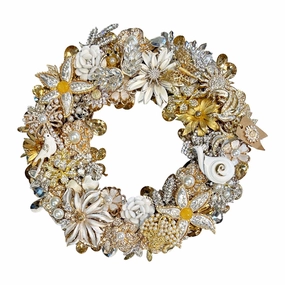Holiday Garden Jeweled Wreath - 10"nordic style wall decor