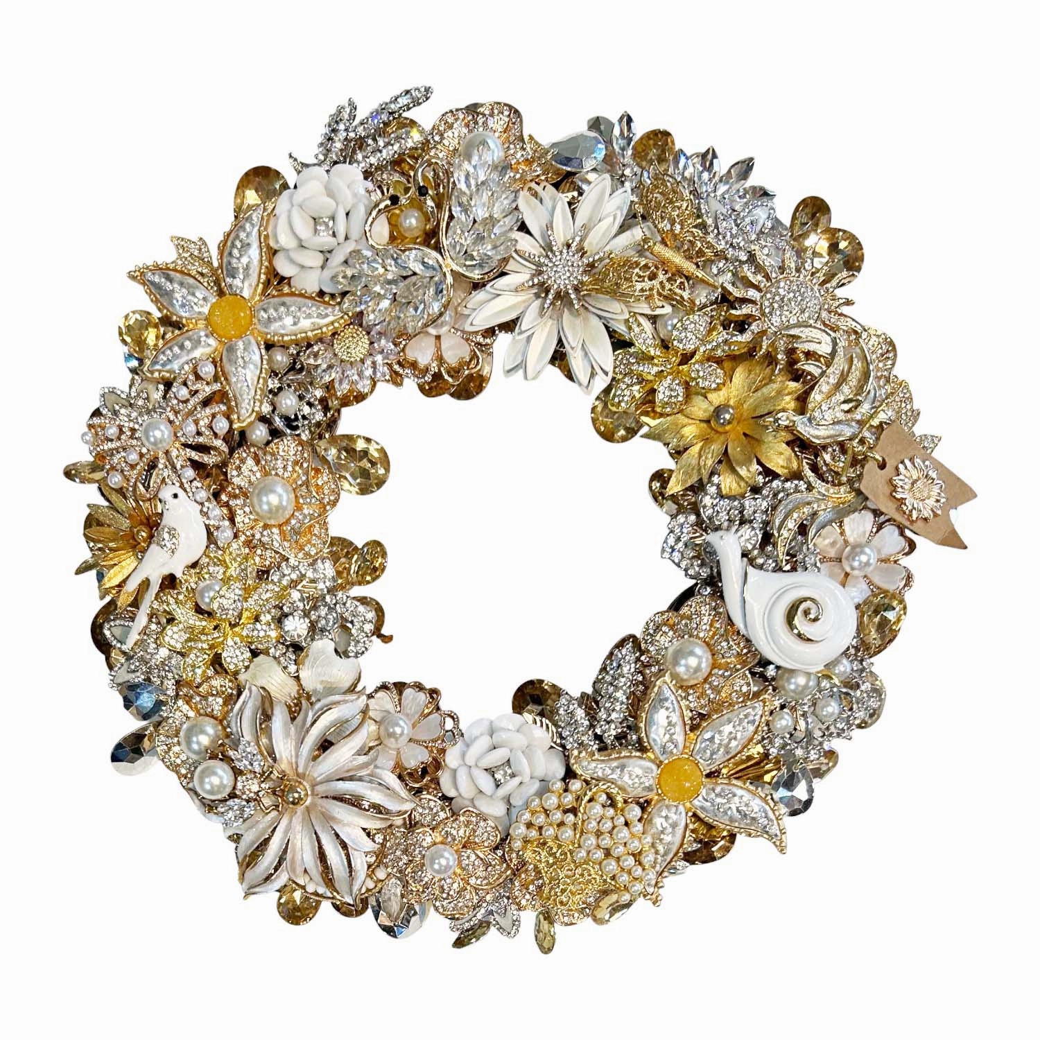 Holiday Garden Jeweled Wreath - 10"nordic style wall decor