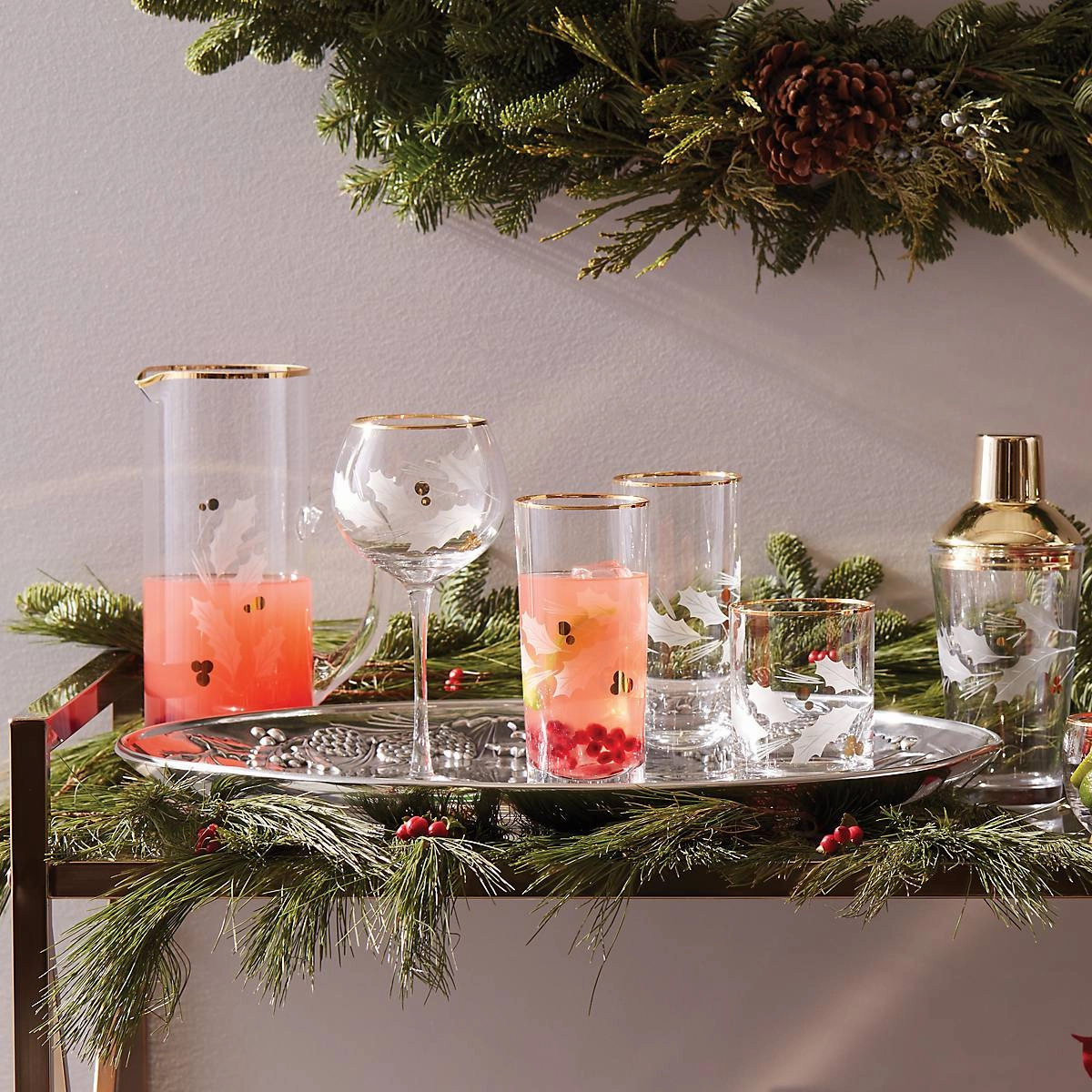 Holiday Gold Highball Glasses - Set Of 4