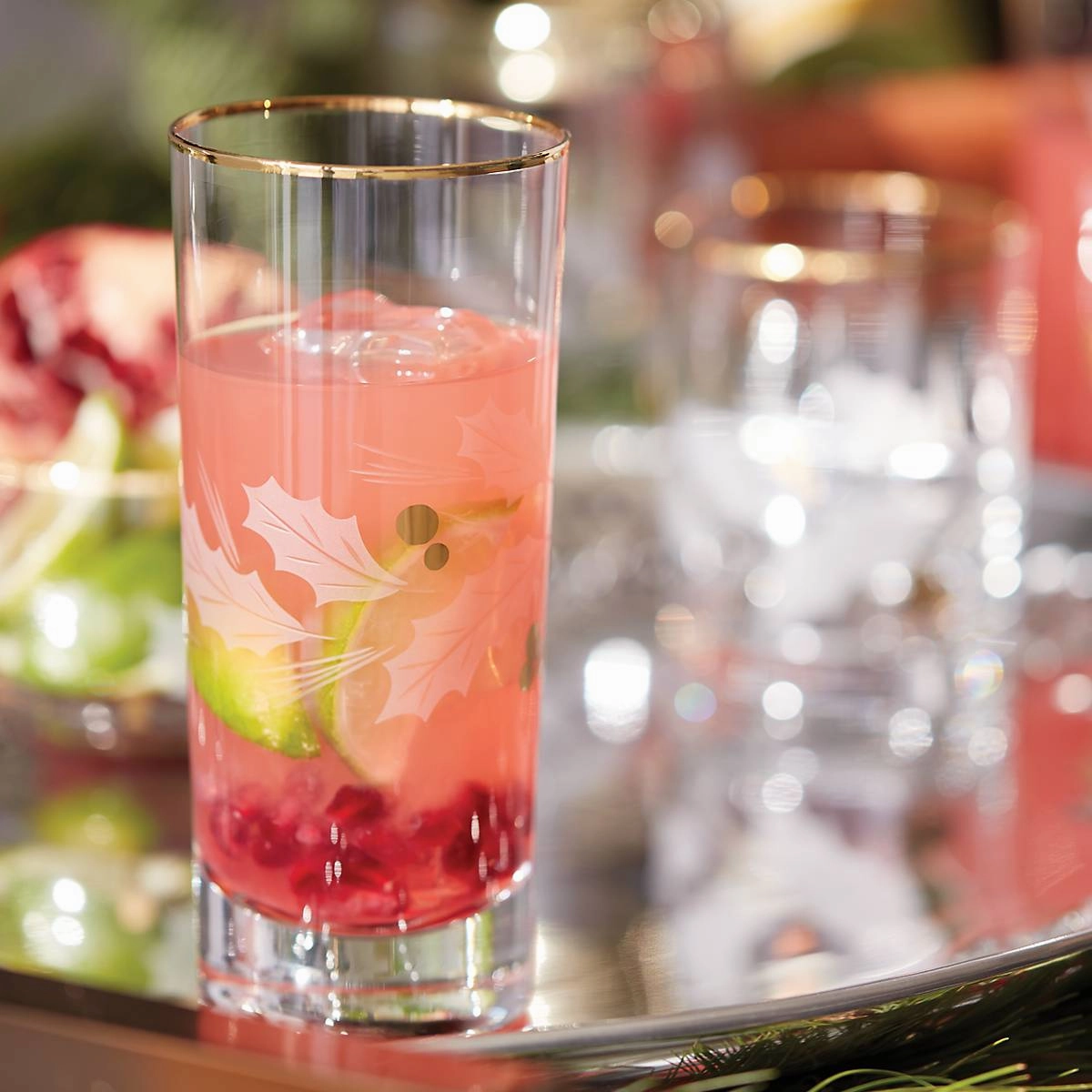Holiday Gold Highball Glasses - Set Of 4
