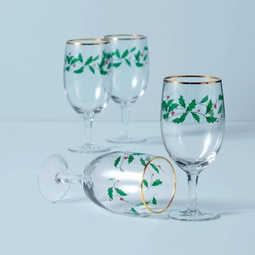 Holiday Iced Beverage Glasses - Set Of 4glass cups ,personalized mugs 