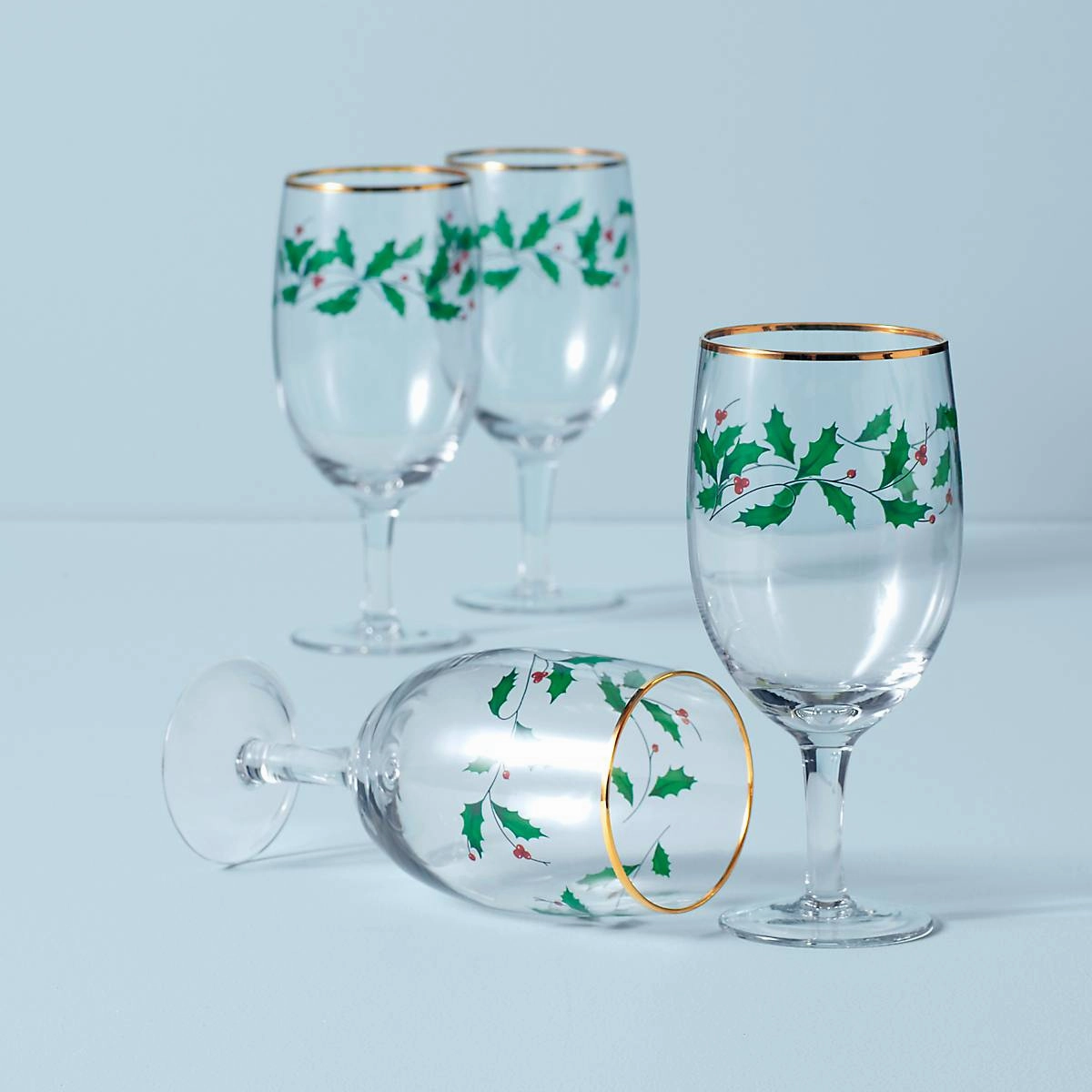 Holiday Iced Beverage Glasses - Set Of 4glass cups ,personalized mugs 
