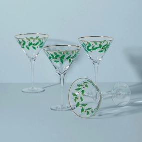 Holiday Martini Glasses - Set Of 4glass cups ,personalized mugs 