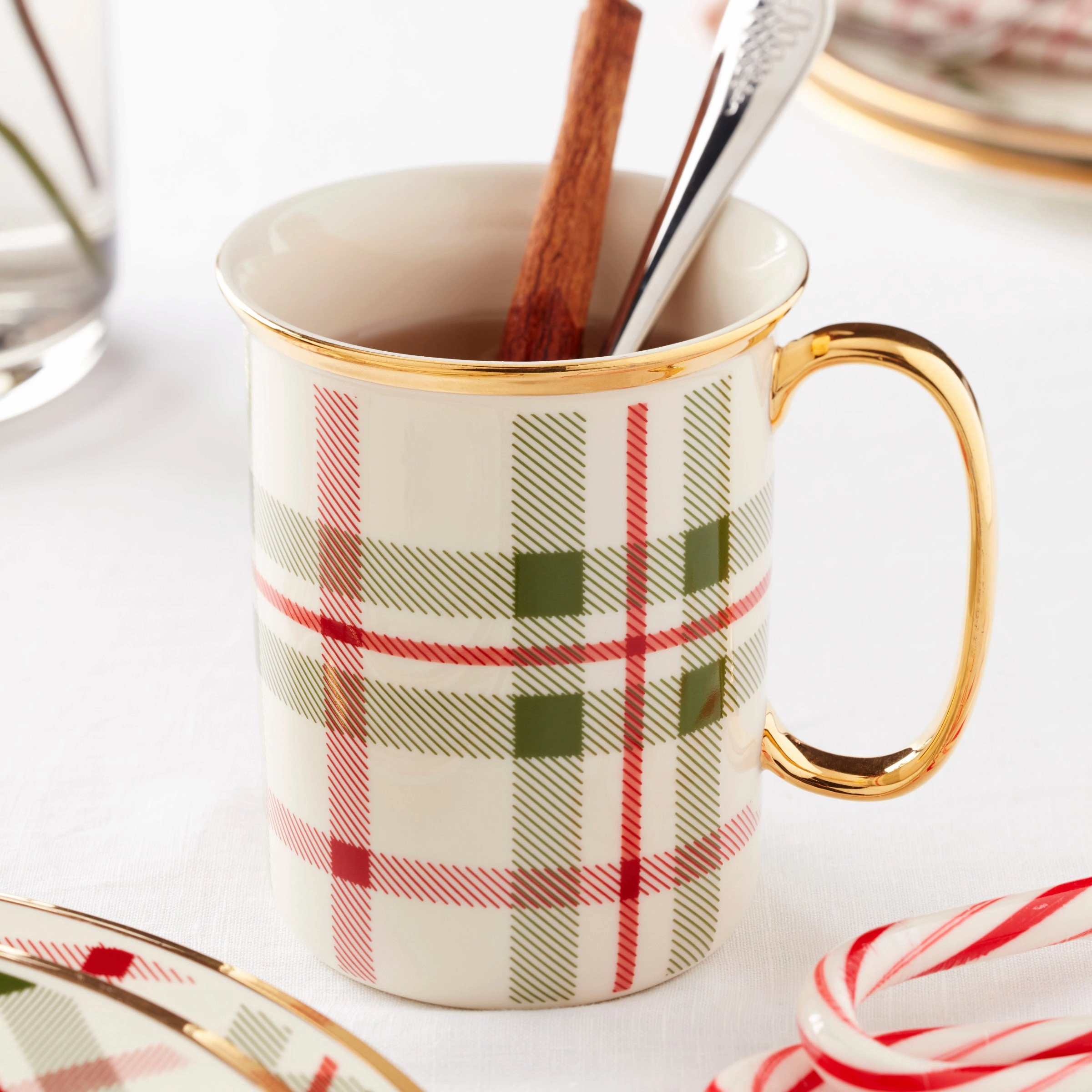Holiday Plaid Mugs - Set of 4