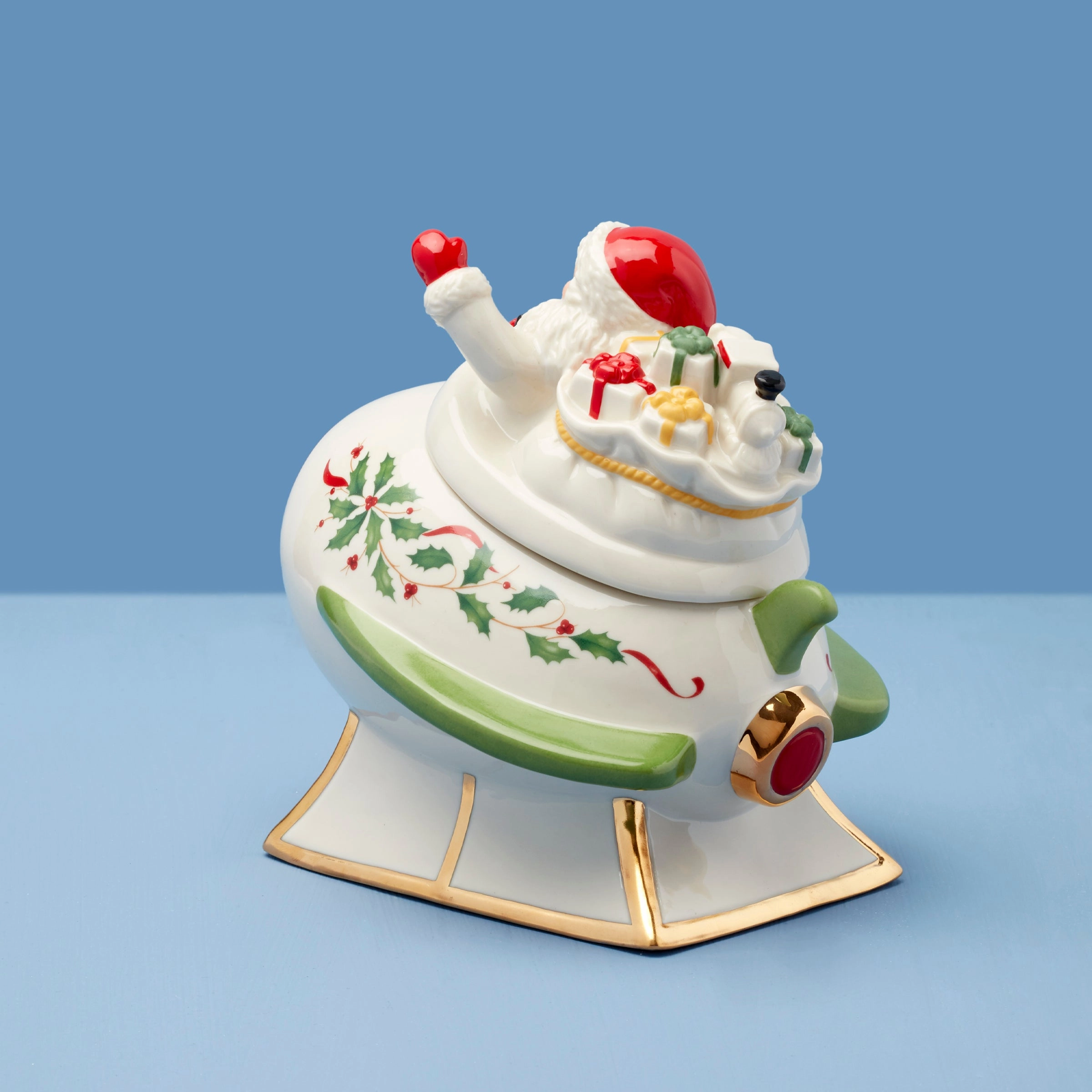 Holiday Santa's Rocket Covered Candy Dish