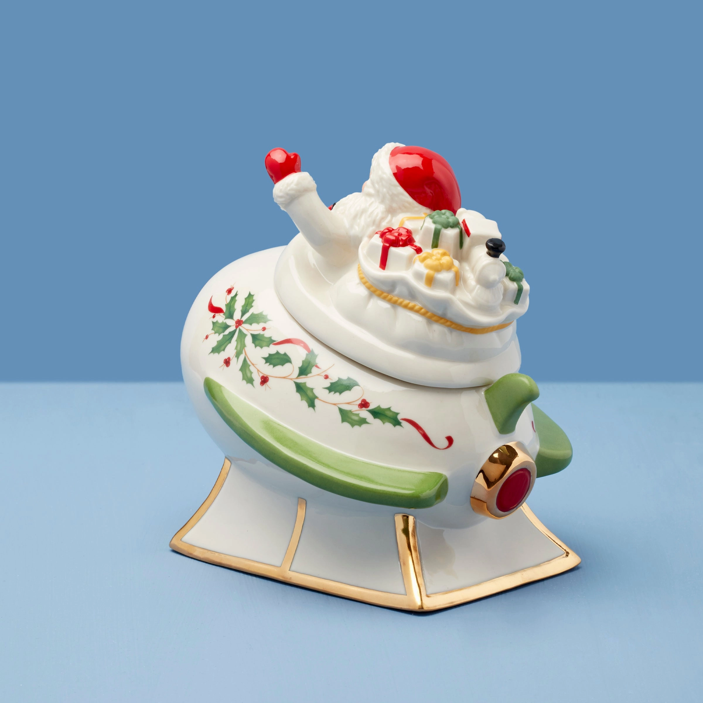 Holiday Santa's Rocket Covered Candy Dish