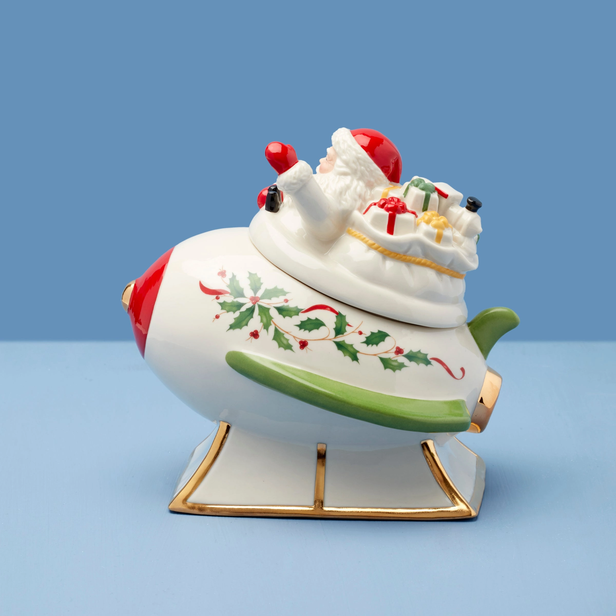 Holiday Santa's Rocket Covered Candy Dish