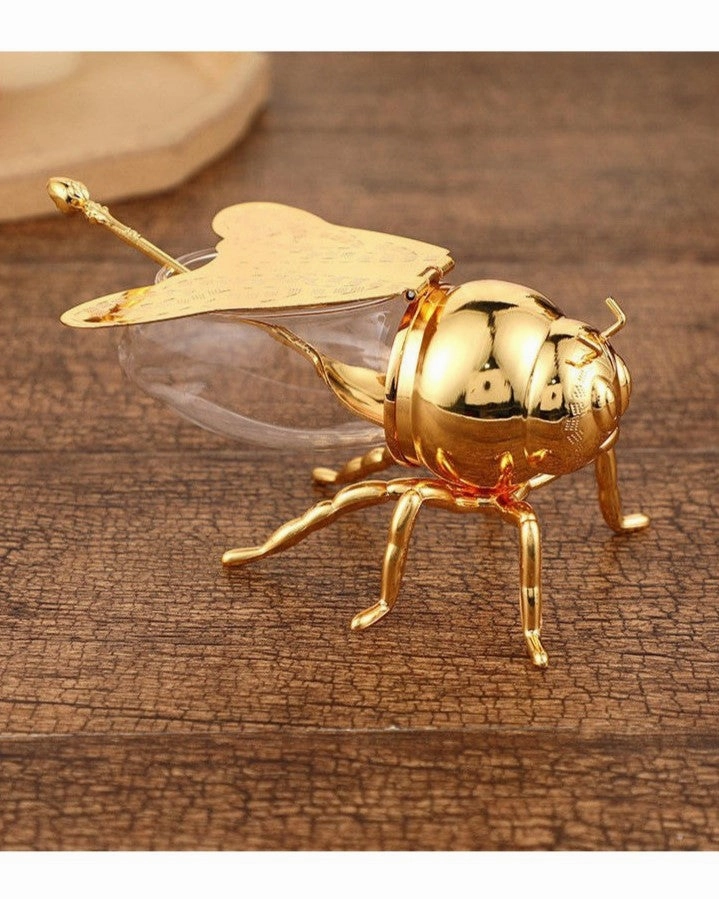 HoneyBee Honey Pot - Gold