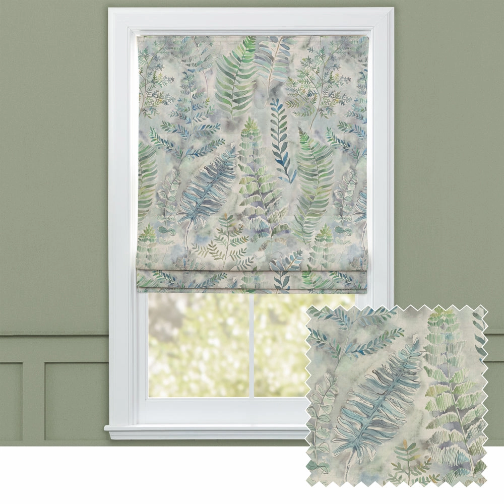 Honister Printed Cotton Made to Measure Roman Blinds Tealbedding sets ,throw blankets 