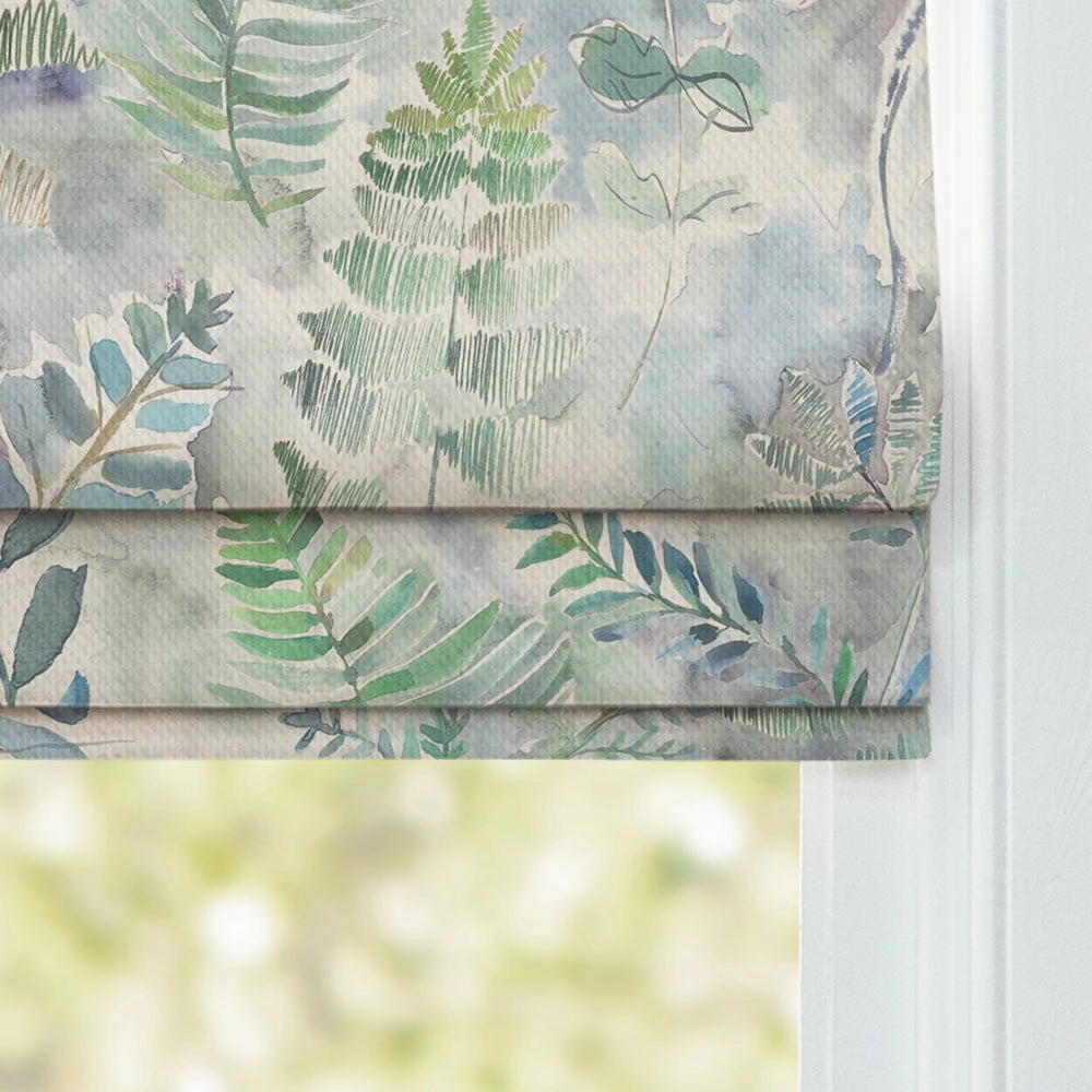 Honister Printed Cotton Made to Measure Roman Blinds Teal