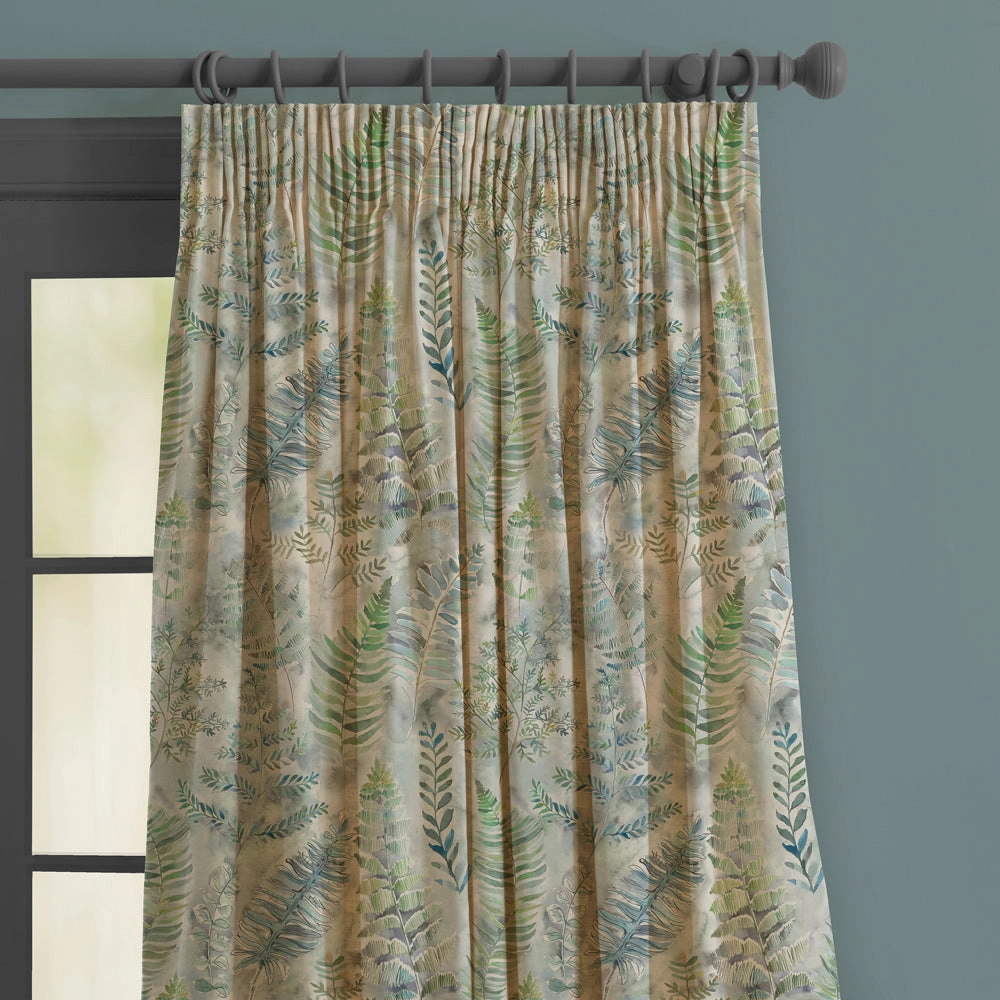 Honister Printed Made to Measure Curtains Teal