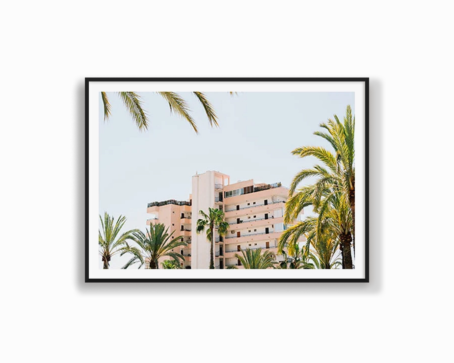 Hotel and Palm Treesmodern abstract painting decor
