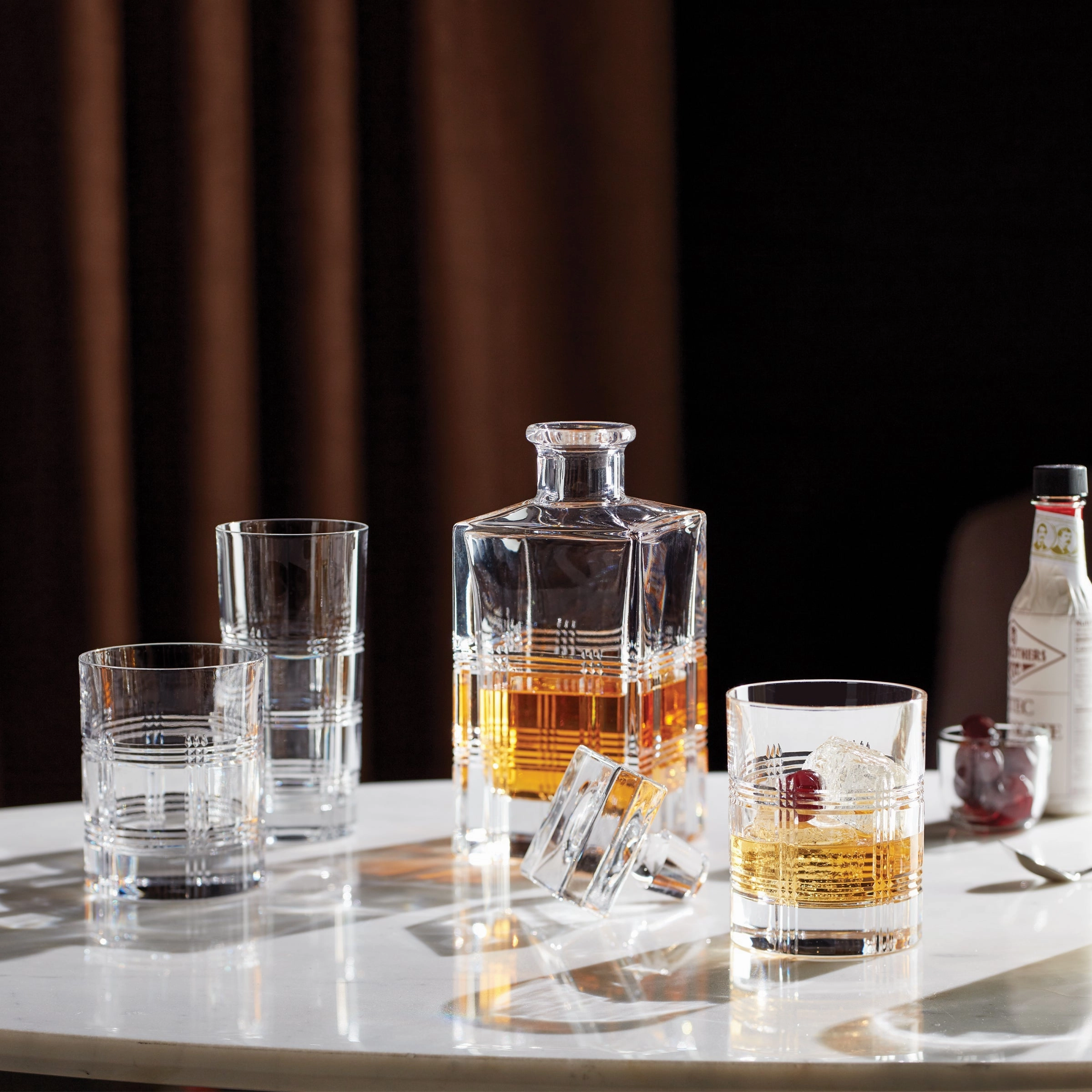 Hudson Crystal Double Old Fashion Glasses - Set Of 4