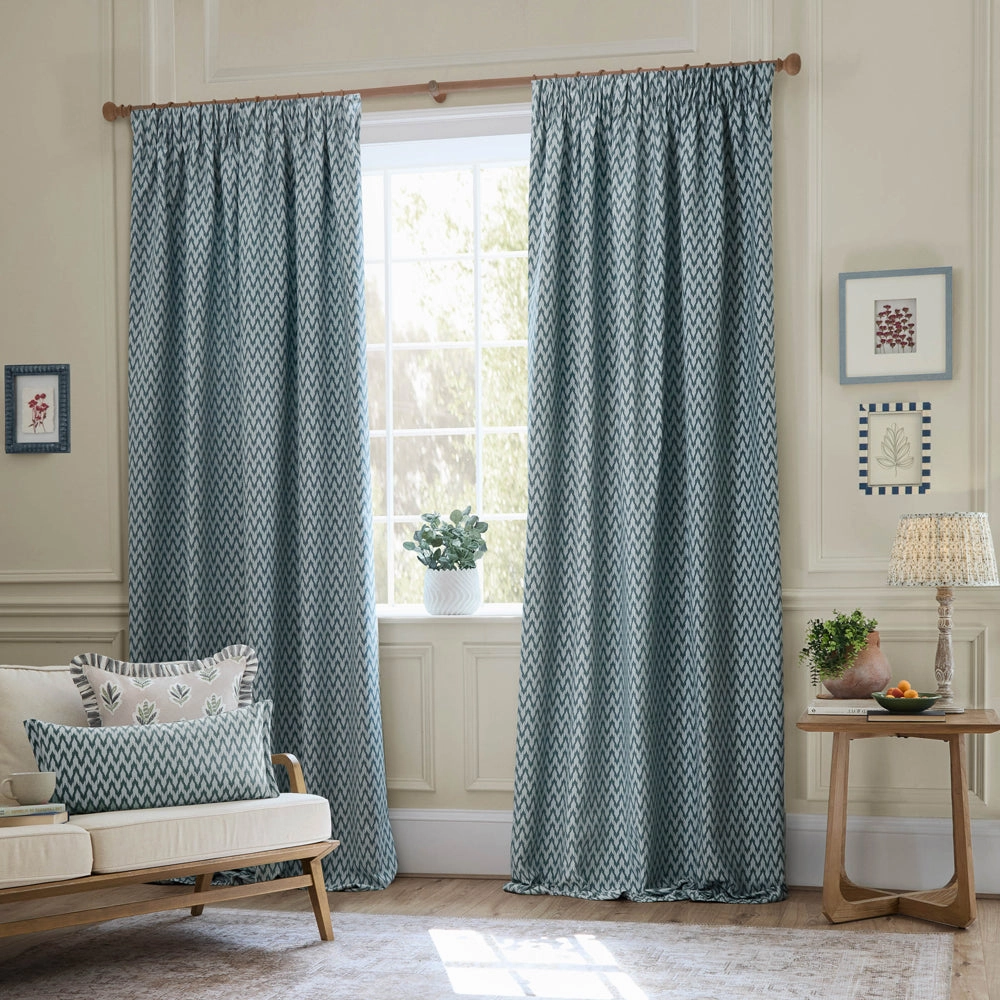 Hutton Woven Jacquard Cushion Blue