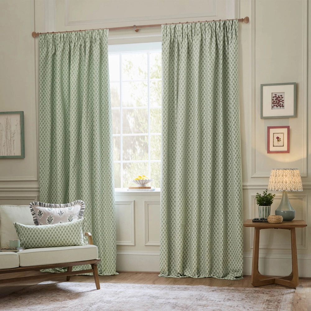 Hutton Woven Jacquard Cushion Sage