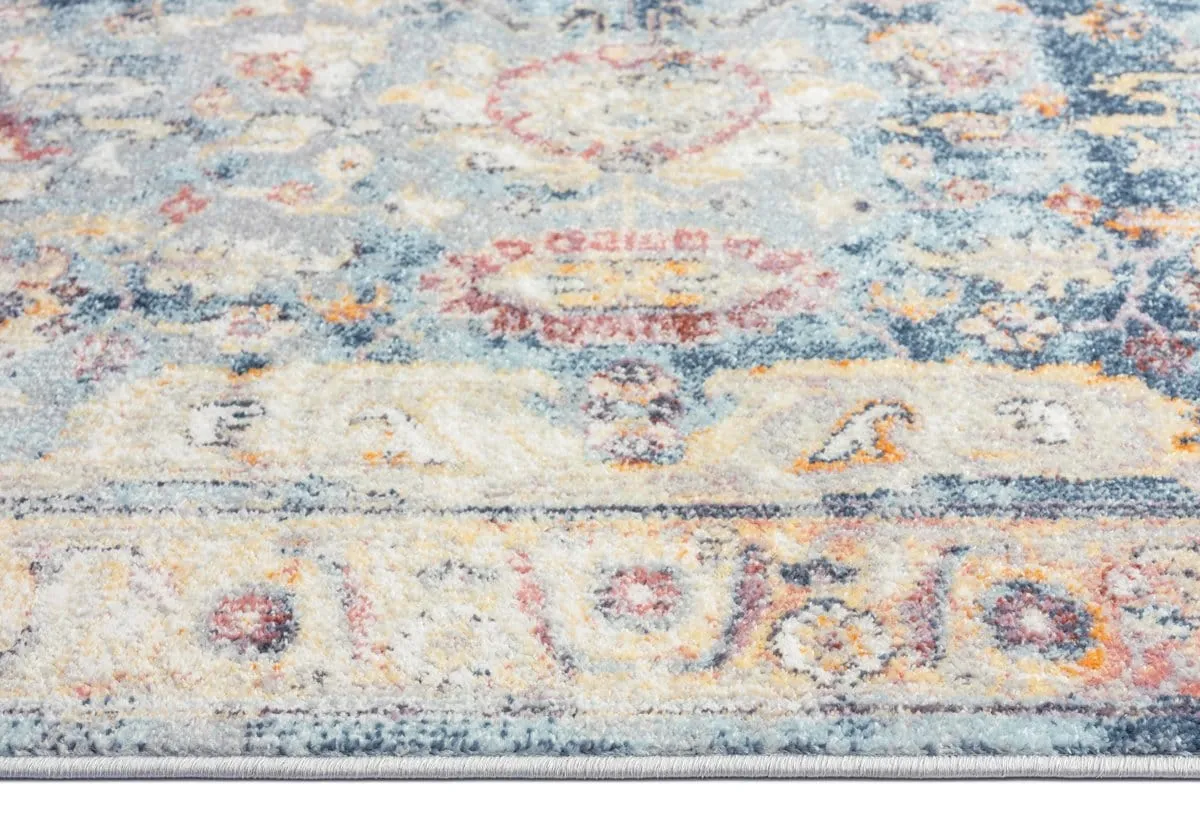 Huxley Blue and Purple Multi-Colour Distressed Rug *NO RETURNS UNLESS FAULTY