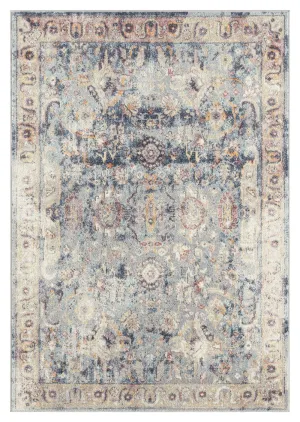 Huxley Blue and Purple Multi-Colour Distressed Rug *NO RETURNS UNLESS FAULTYmodern color block patchwork rug