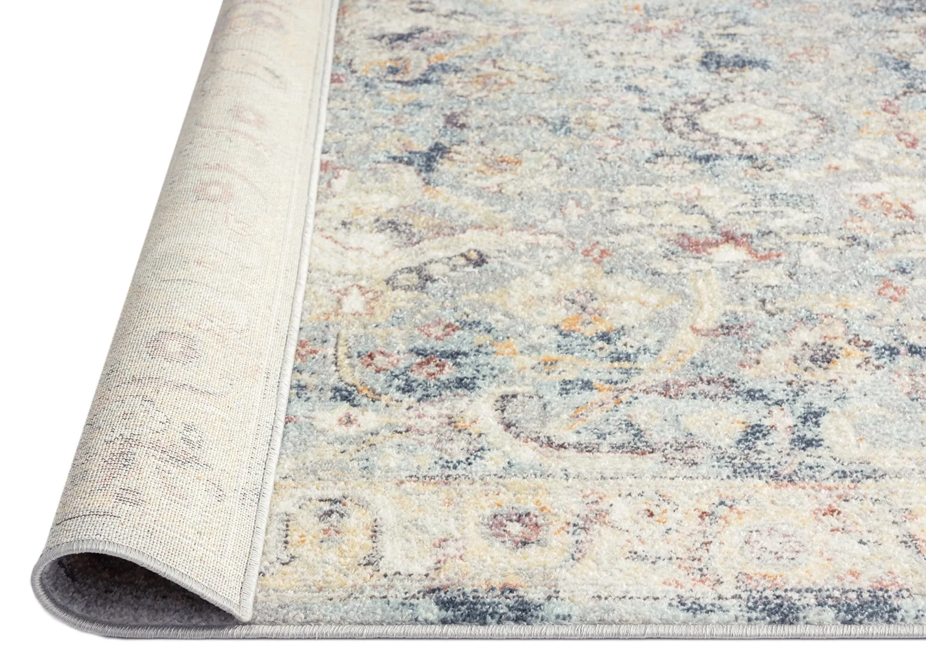 Huxley Blue and Purple Multi-Colour Distressed Rug *NO RETURNS UNLESS FAULTY