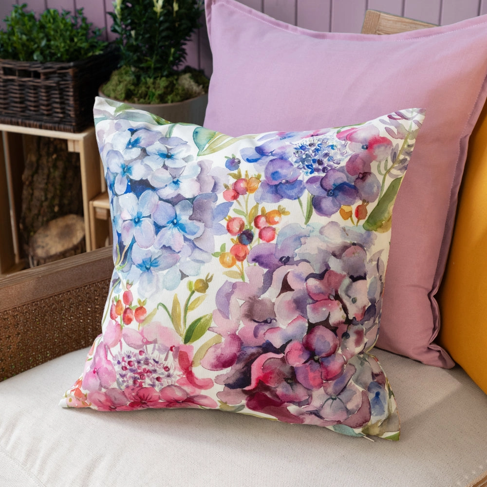 Hydrangea Outdoor Cushion Purple