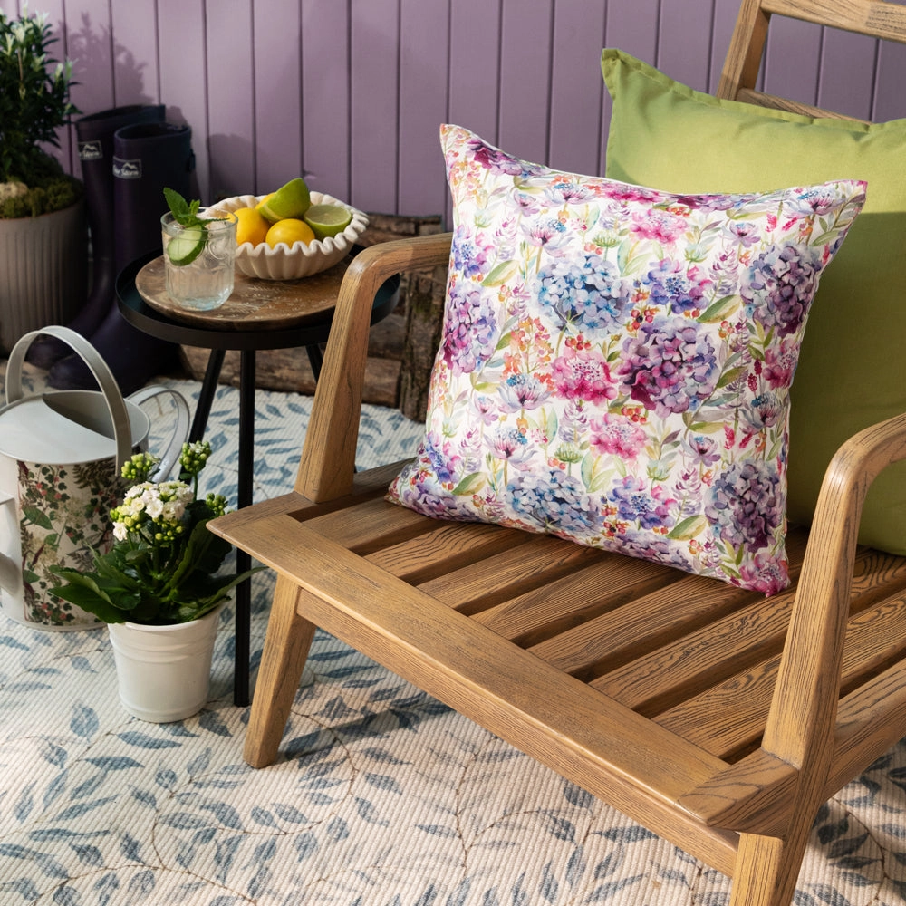 Hydrangea Outdoor Cushion Purple