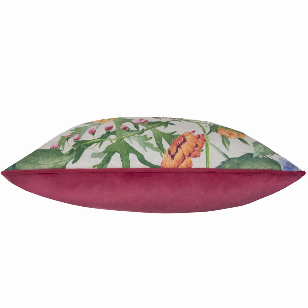 Idalia Printed Piped Cushion Fuchsia