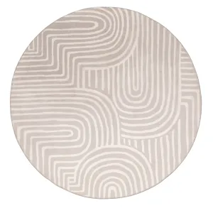 Idra Neutral Abstract Rollie Pollie Round Playmatmodern color block patchwork rug