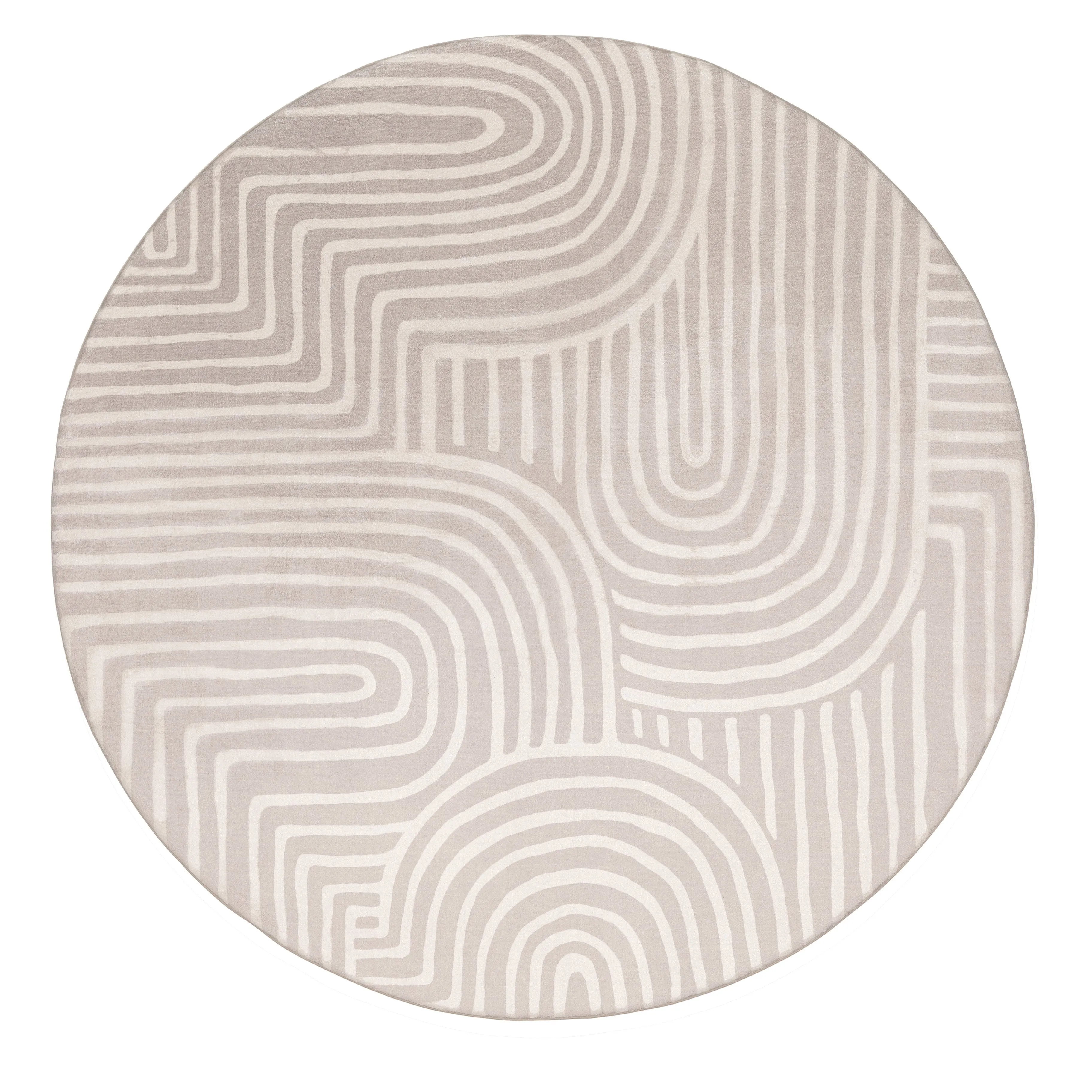 Idra Neutral Abstract Rollie Pollie Round Playmatmodern color block patchwork rug