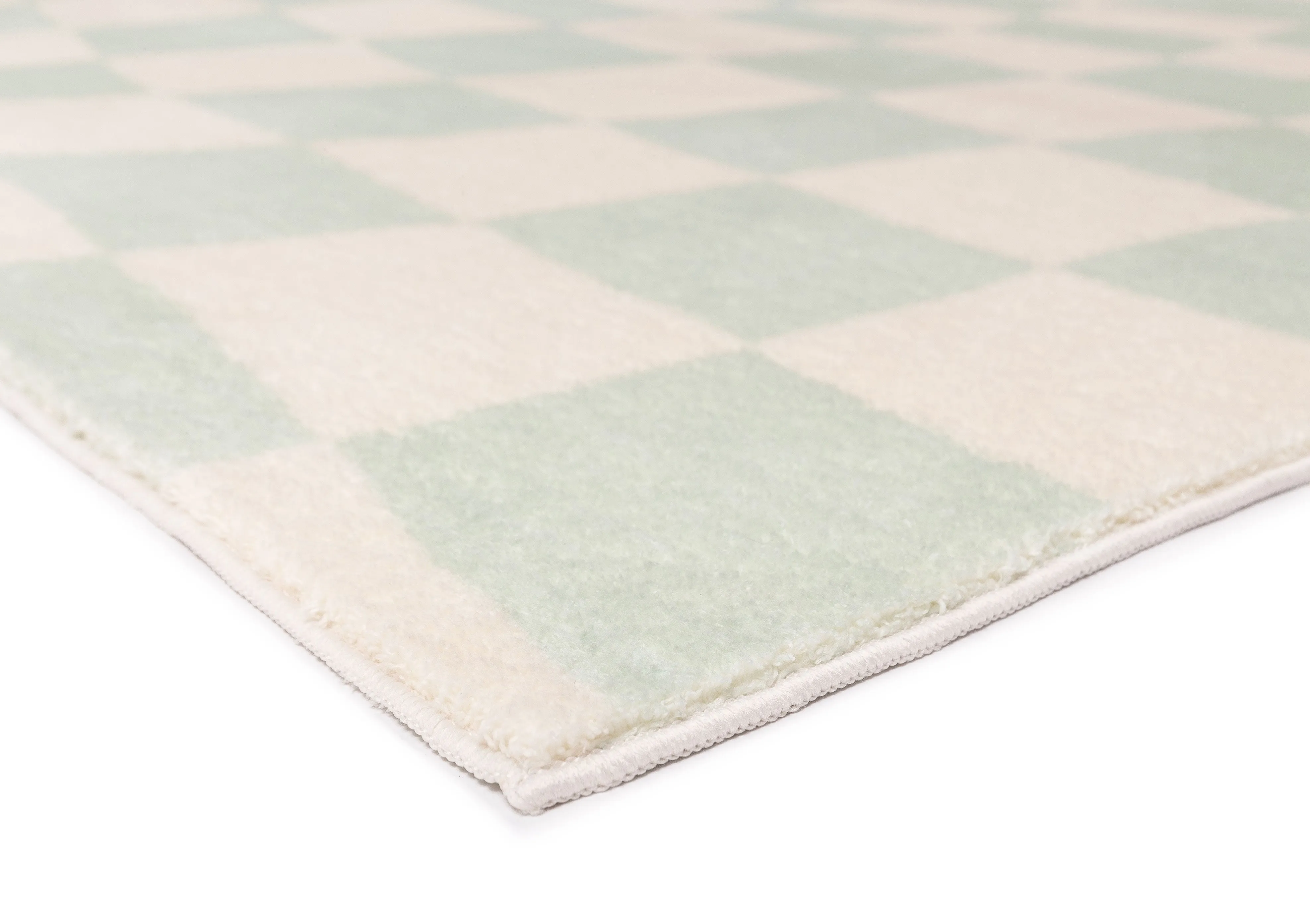 Ilenna Green and Ivory Abstract Checkered Washable Rug *NO RETURNS UNLESS FAULTY