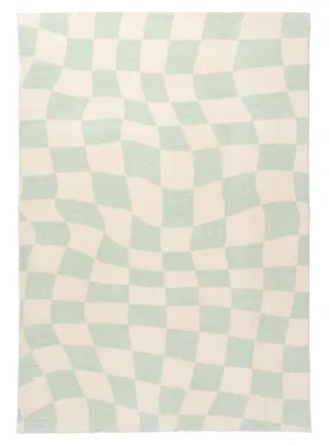 Ilenna Green and Ivory Abstract Checkered Washable Rug *NO RETURNS UNLESS FAULTYmodern color block patchwork rug