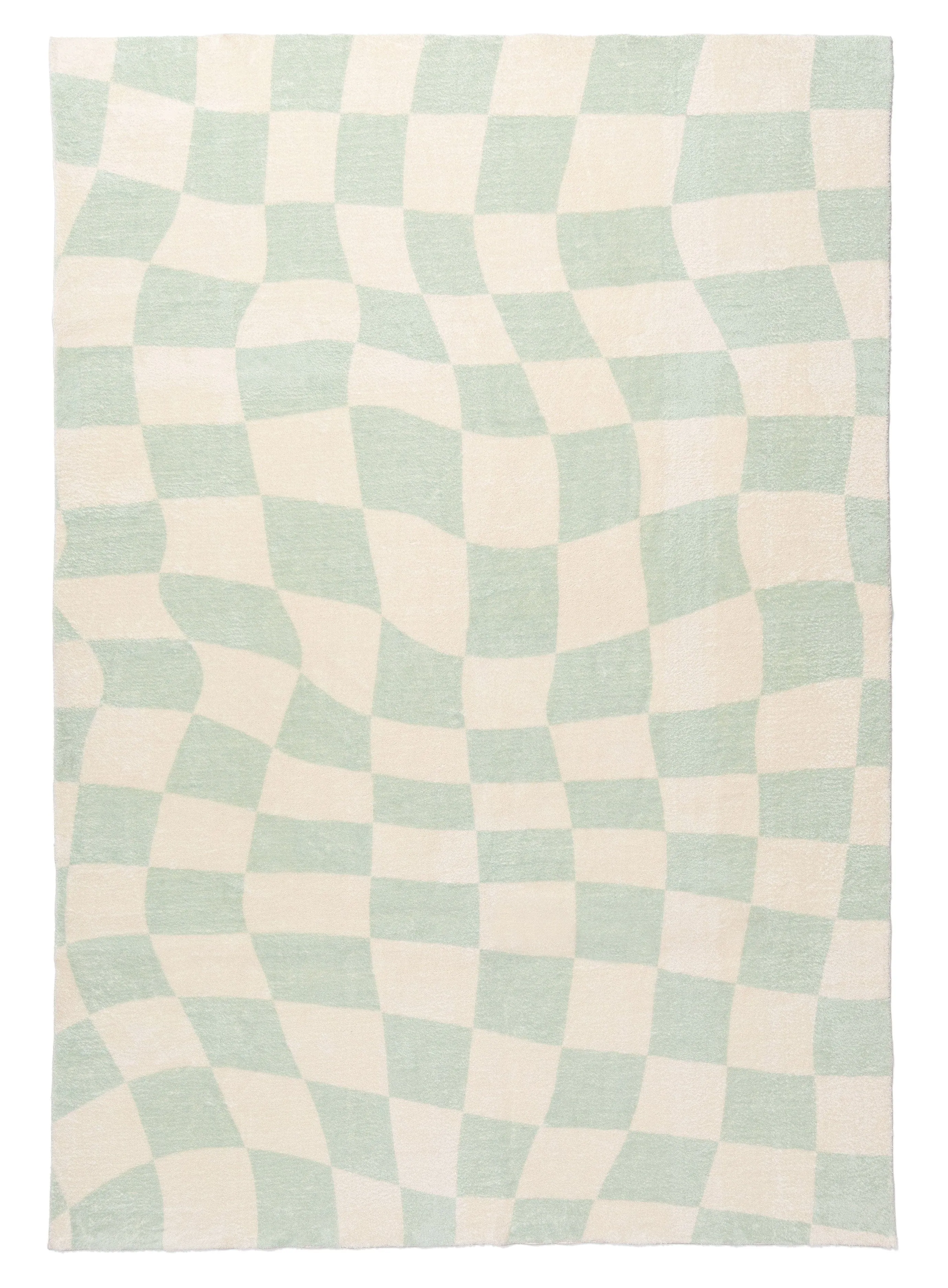 Ilenna Green and Ivory Abstract Checkered Washable Rugmodern color block patchwork rug
