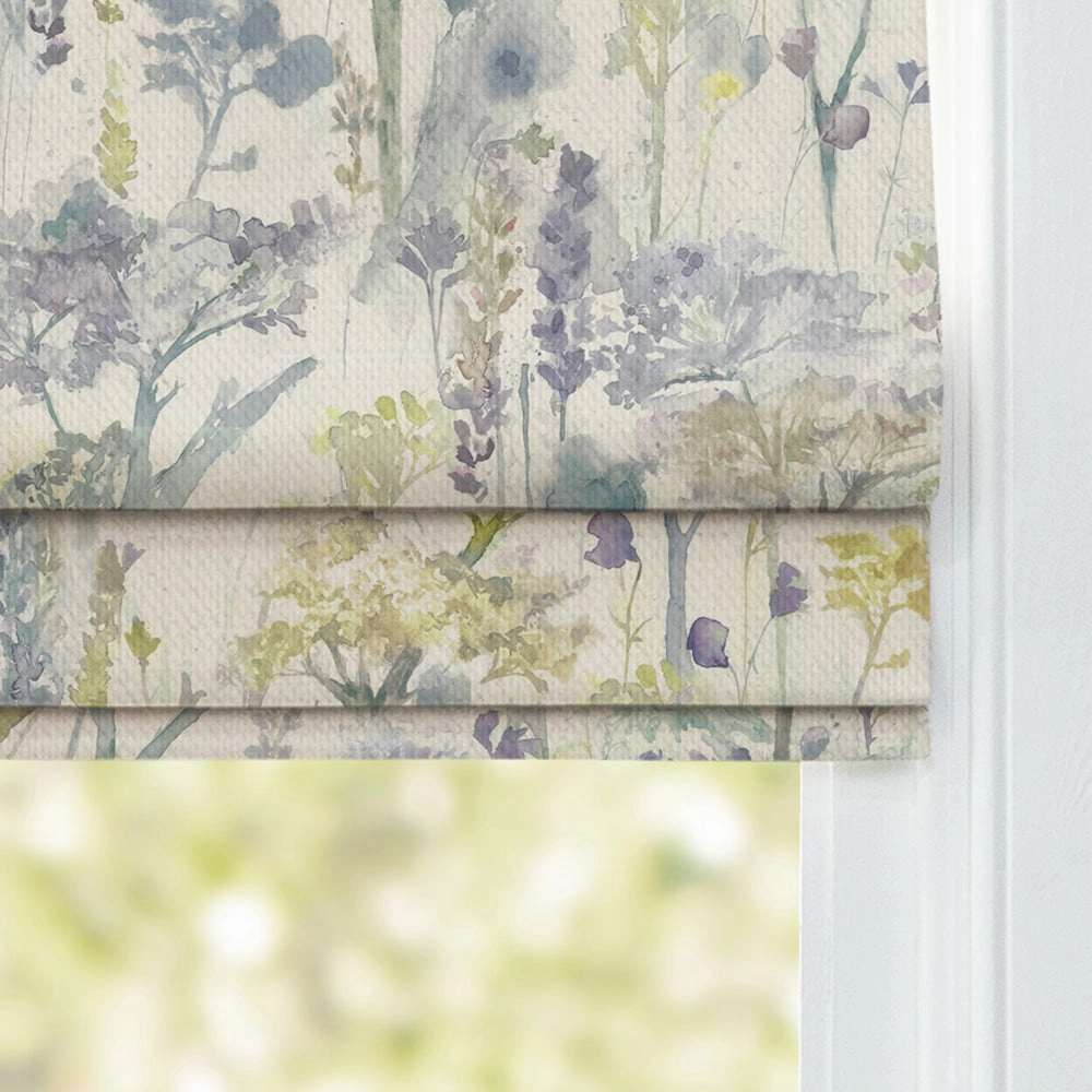 Ilinizas Printed Cotton Made to Measure Roman Blinds Lemon Natural