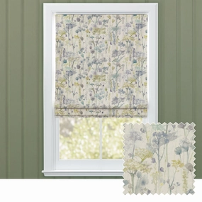Ilinizas Printed Cotton Made to Measure Roman Blinds Lemon Naturalbedding sets ,throw blankets 