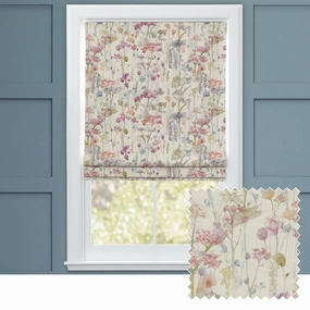 Ilinizas Printed Cotton Made to Measure Roman Blinds Poppy Naturalbedding sets ,throw blankets 