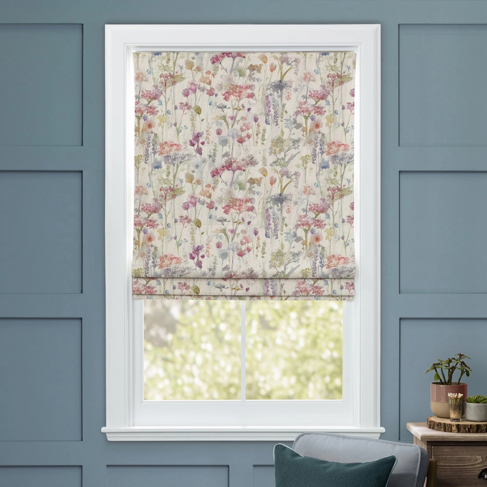 Ilinizas Printed Cotton Made to Measure Roman Blinds Poppy Natural