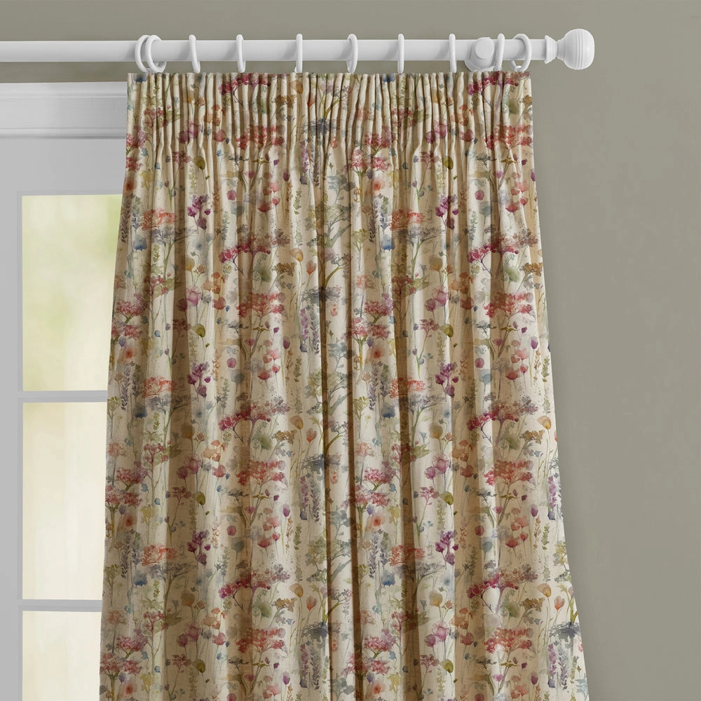 Ilinizas Printed Pencil Pleat Curtains Poppy/Natural