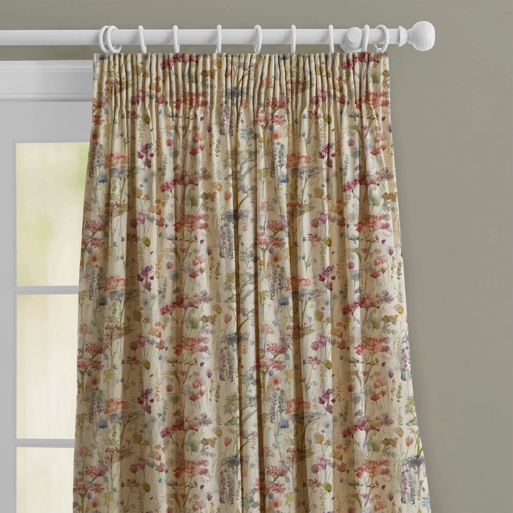 Ilinizas Printed Pencil Pleat Curtains Poppy/Natural