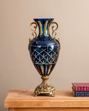 Imperial Sapphire Amphora Decorative Vase - Bluehome decor ,wall decor 