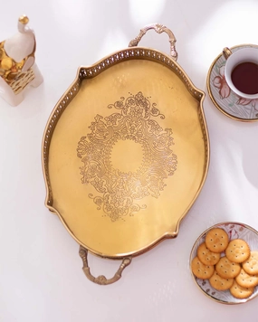 Imperium Lace-cut Decorative Tray with Handle 12"home decor ,wall decor 