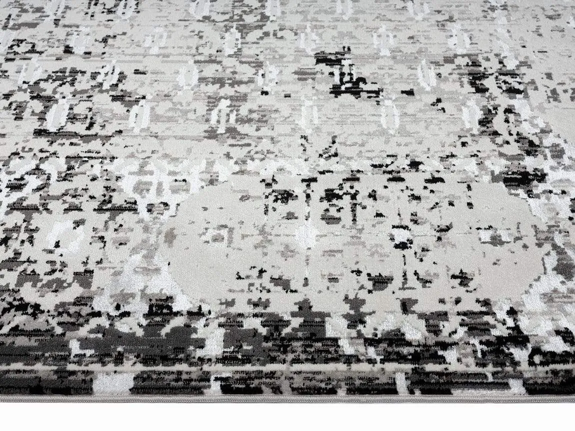 Imran Black Grey And Ivory Traditional Distressed Rug *NO RETURNS UNLESS FAULTY